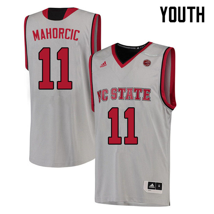 Youth #11 Dusan Mahorcic NC State Wolfpack College Basketball Jerseys Sale-White